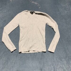 Express Sweater Men Medium Gray V Neck Ribbed Tight Knit Long Sleeve Winter Wear